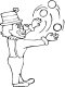 juggling clown coloring apge